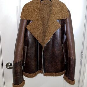 Chocolate Zara aviator jacket